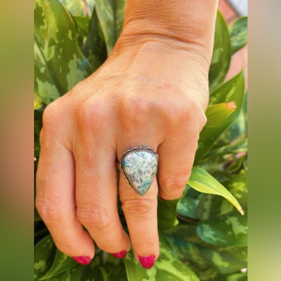 NWT 925 Sterling silver plated Woman green Ring Size 7 - Picture 3 of 17